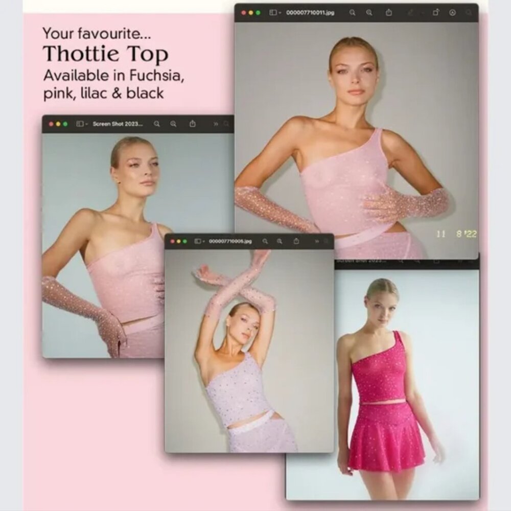 Dyspnea Thottie Top Asymmetrical Beaded Sequin Semi Sheer One Shoulder Barbie